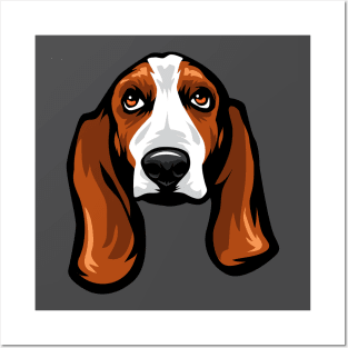 Basset Hound Portrait Drawing Posters and Art